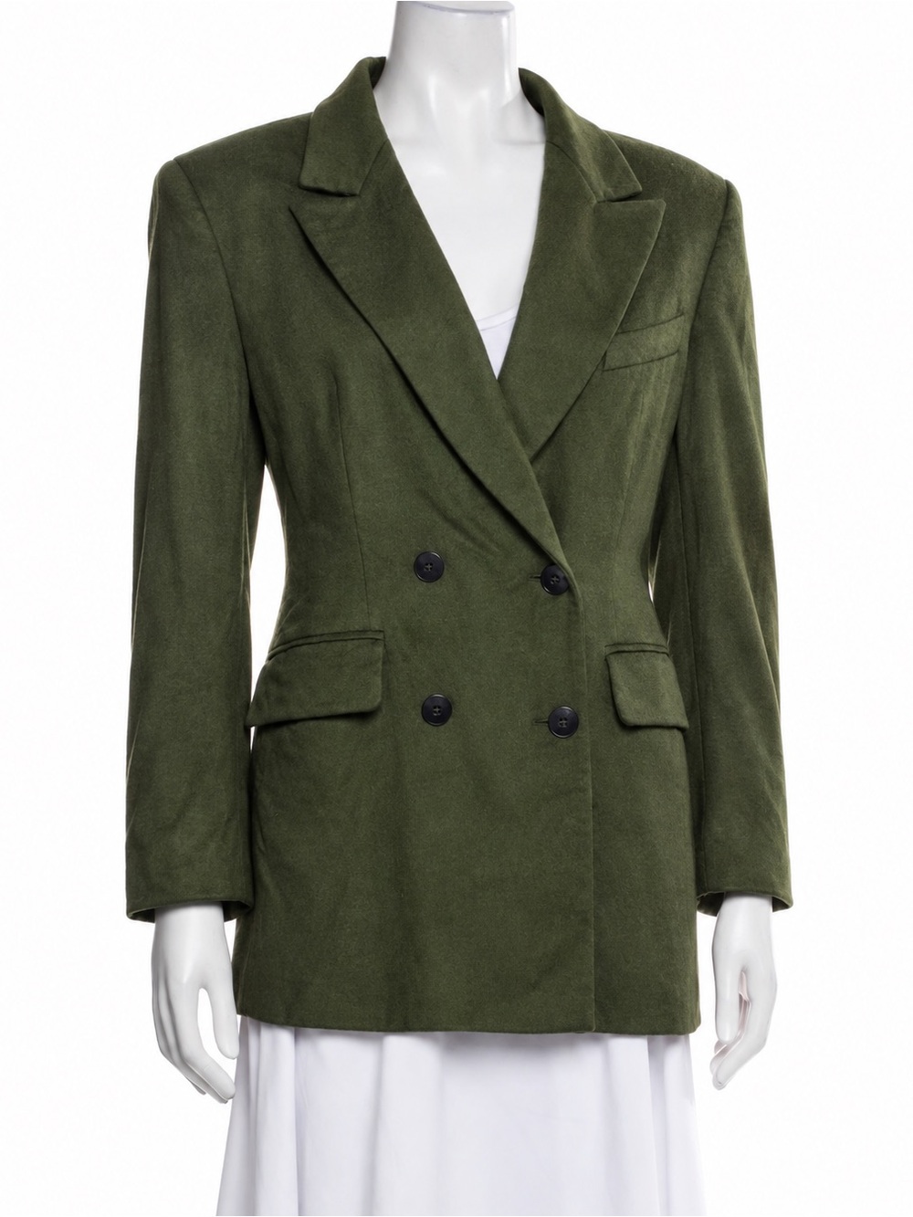Vintage ESCADA 100% Cashmere Double Breasted Blazer Forest Green Size 38 / US 6